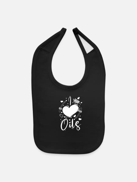 Essential oils I love oils - Baby Bib - black - Front