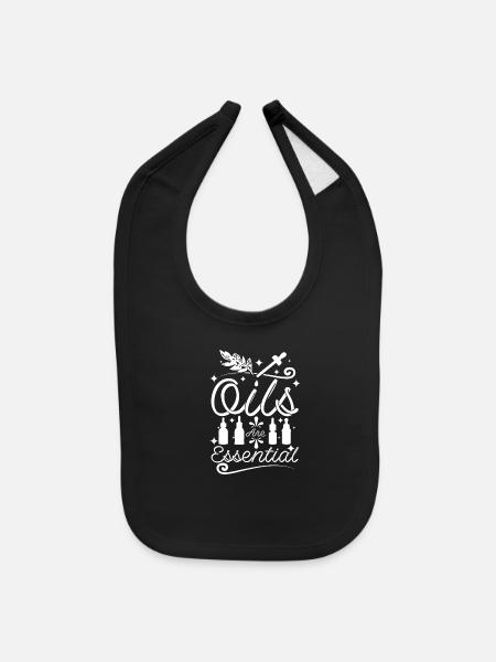 Oils Essential - Baby Bib - black - Front