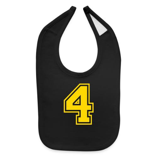 Number 4 in a classic athletic collegiate font - Baby Bib