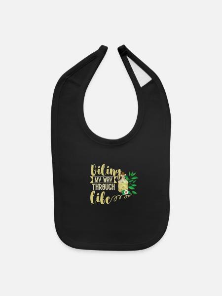 Essential Oils Women Oil Healing - Baby Bib - black - Front