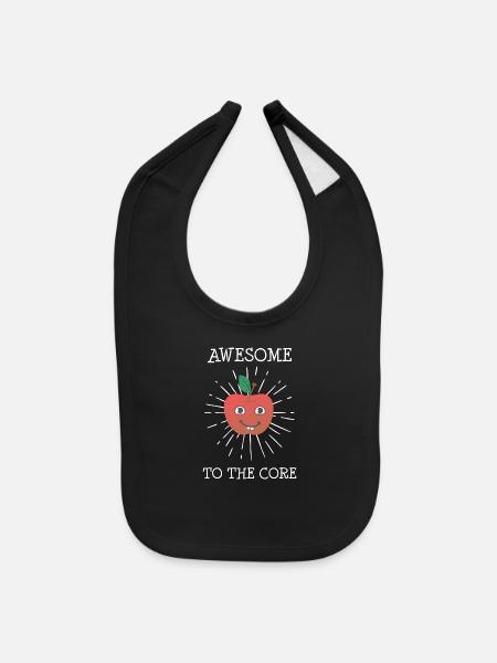 Awesome to the core - Baby Bib - black - Front