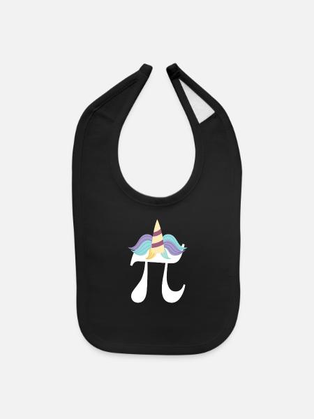 Pi Day Licorne Chemise Happy Pi Day Cadeau pour elle - Bavette pour bébé - noir - Devant