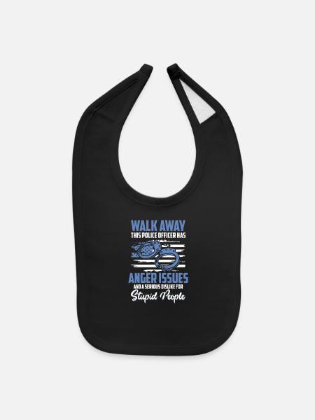 Cop Sheriff Thief Order - Baby Bib - black - Front