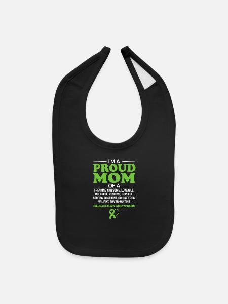 Proud Mom - Baby Bib - black - Front