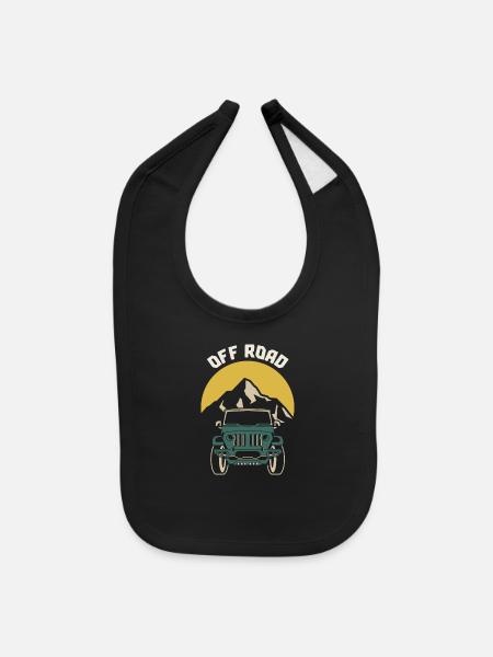 offroad vehicle jeep - Baby Bib - black - Front