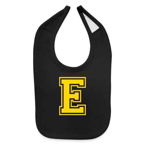 Letter E – Capital Athletic Alphabet Monogram - Baby Bib