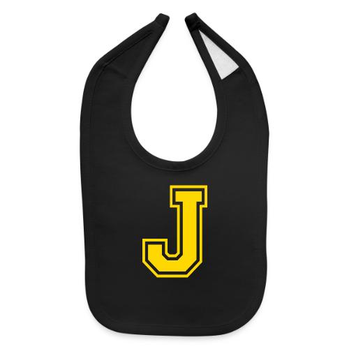 Letter J – Capital Athletic Alphabet Monogram - Baby Bib