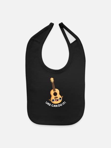 Uke Can Do It - Baby Bib - black - Front