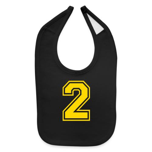 Number 2 in a classic athletic collegiate font - Baby Bib