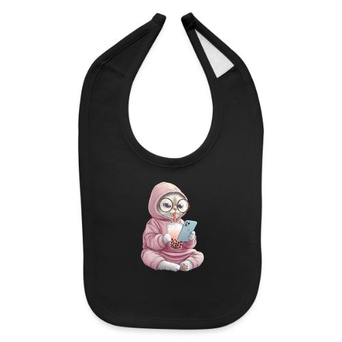 Cool Cat Bubble Tea Cartoon Design - Baby Bib