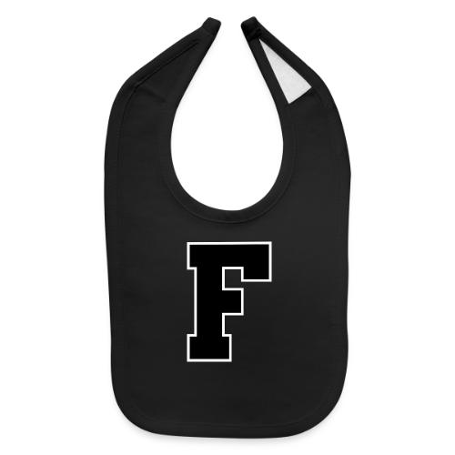 Varsity Letter F Athletic Monogram - Baby Bib