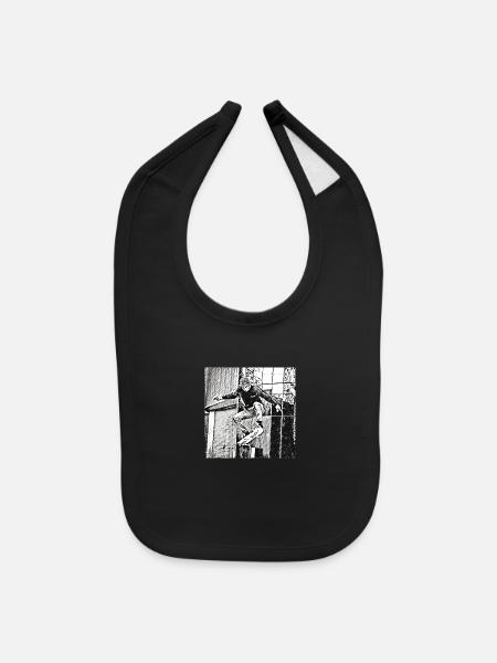 Skating board guy stunt - Baby Bib - black - Front