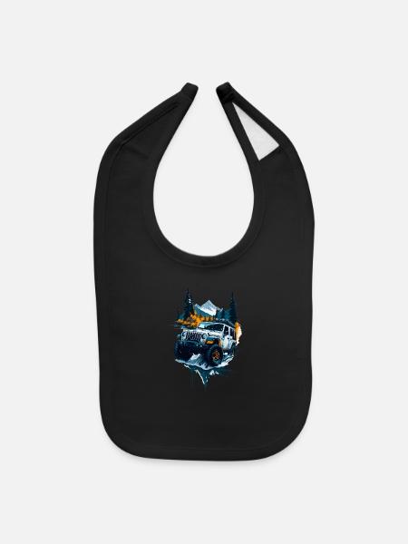 4x4 offroad vehicle - Baby Bib - black - Front