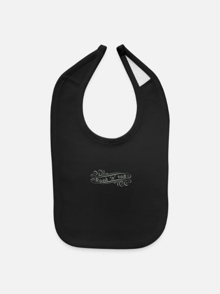 Rock'n'roll guitar musical rockstar rockabilly - Baby Bib - black - Front