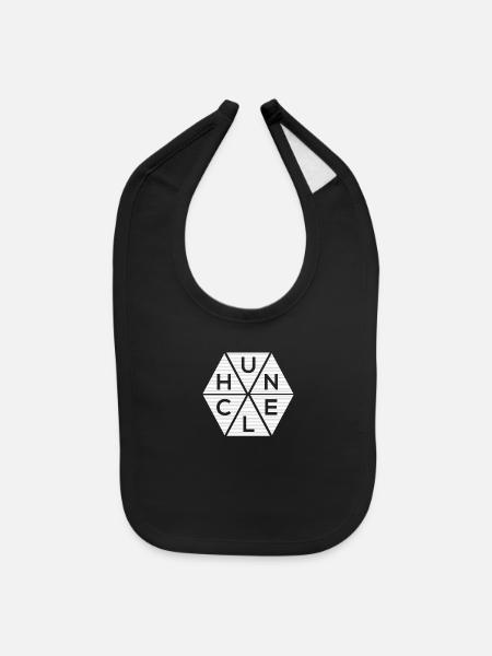 Abstract Triangle Huncle - Baby Bib - black - Front