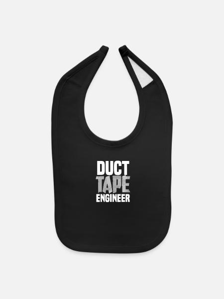 Funny Duct Tape Engineer For Men Women Tape Handym - Baby Bib - black - Front