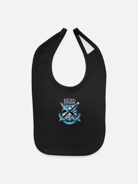 Nerd university - Baby Bib - black - Front