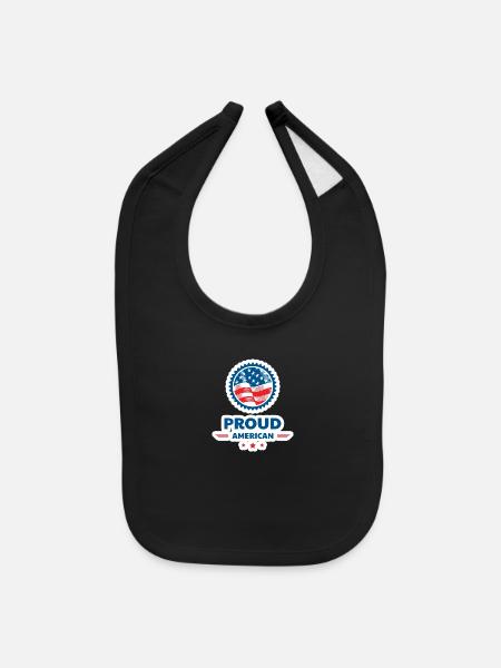 Proud American - Baby Bib - black - Front