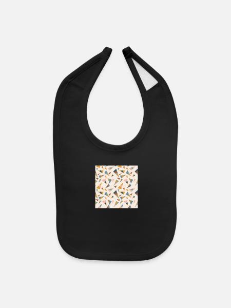triangle pattern - Baby Bib - black - Front