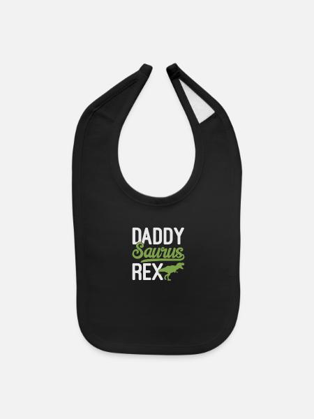 Daddy Saurus - Baby Bib - black - Front