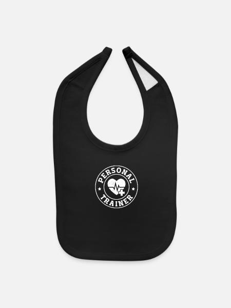 Personal Trainer Grunge Vintage Personal Trainer - Baby Bib - black - Front