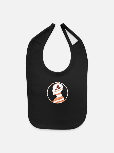 Coffee In The Head Logo Coffee Beans And Coffee - Baby Bib - black - Front