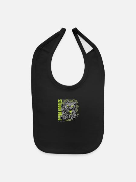 Evil Panda - Baby Bib - black - Front
