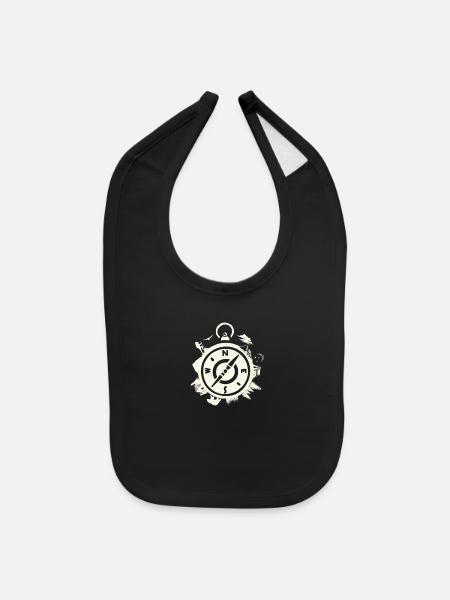 WILDERNESS ADVENTURE COMPASS - Baby Bib - black - Front