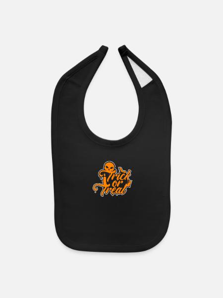 Trick Or Treat - Baby Bib - black - Front