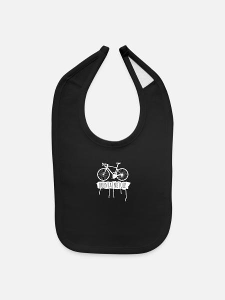 Burn Fat Not Oil - Baby Bib - black - Front