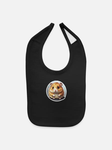 sad hamster - Baby Bib - black - Front