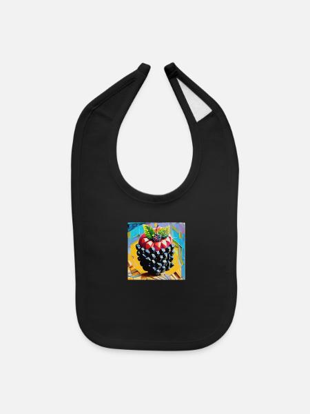 Modern blackberry - Baby Bib - black - Front