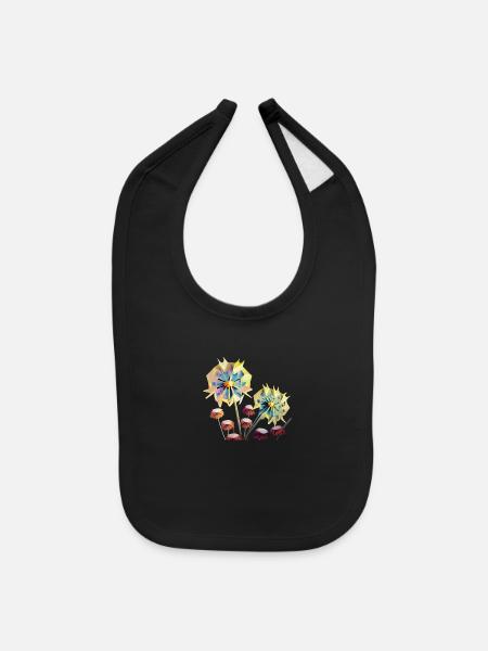 Modern dandelions - Baby Bib - black - Front