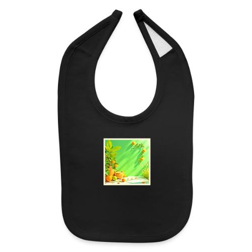 Vibrant Orange Green Still Life Design - Baby Bib