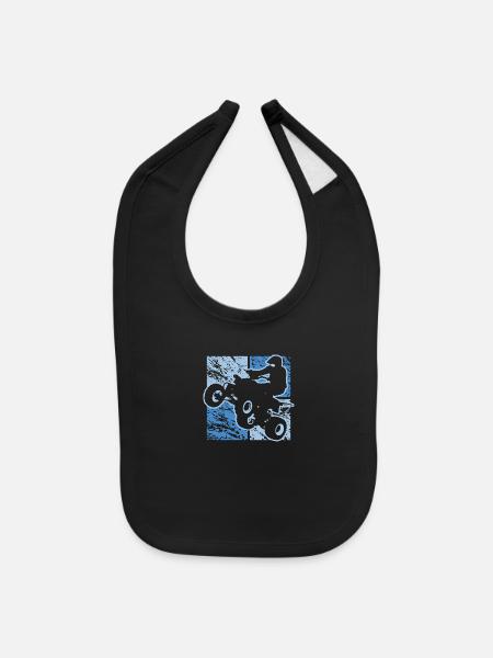 ATV Quad Stunt Master - Baby Bib - black - Front