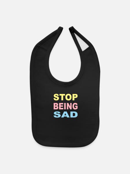 Sad Girl - Baby Bib - black - Front