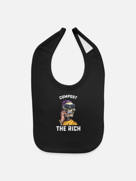 Compost The Rich - Baby Bib - black - Front