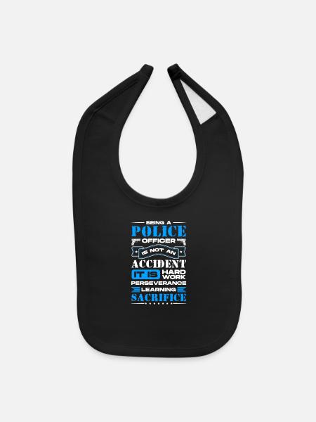 Cop Sheriff Thief Security - Baby Bib - black - Front