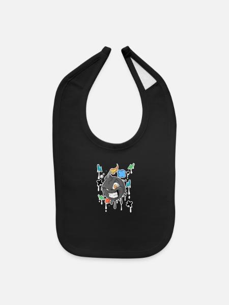 Graffiti Bomb - Baby Bib - black - Front