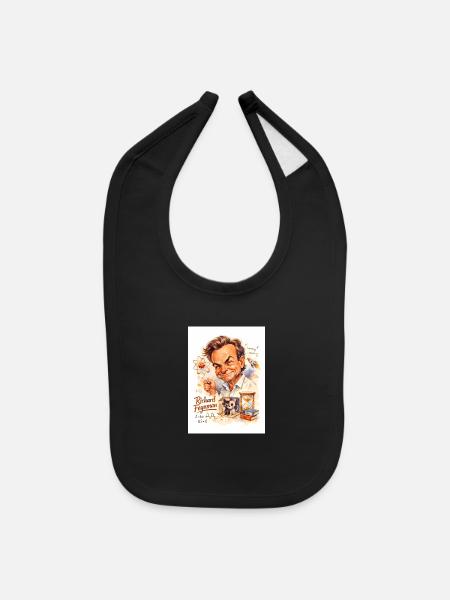 Feynman Fun Quantum Portrait - Baby Bib - black - Front