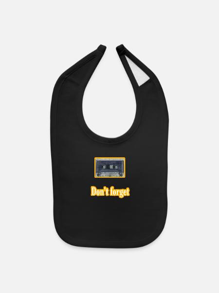 Cassette tape - Baby Bib - black - Front