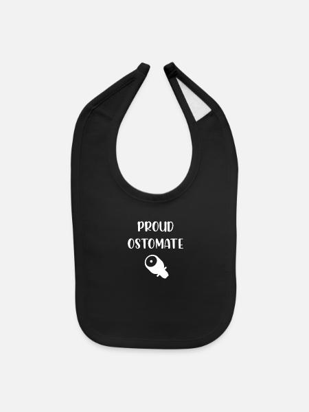 Proud Ostomate - Baby Bib - black - Front