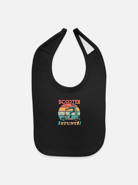 scooter stunt - Baby Bib - black - Front