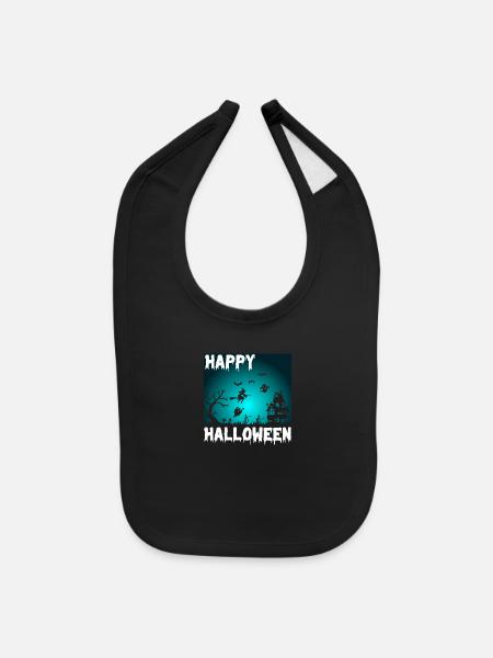 Happy Halloween Modern - Baby Bib - black - Front