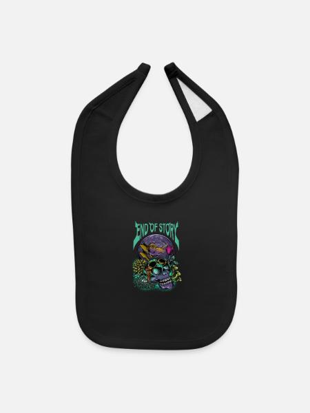 The end ofstory - Baby Bib - black - Front