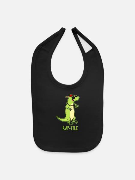 Rap Tile Animal - Baby Bib - black - Front
