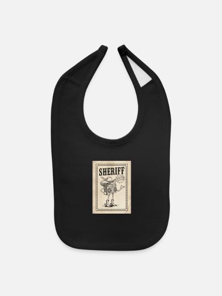 Sheriff Boombox Western - Baby Bib - black - Front