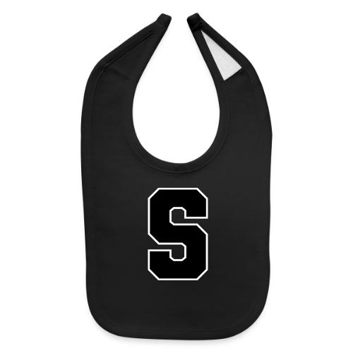 Varsity Letter S Collegiate Alphabet Art - Baby Bib