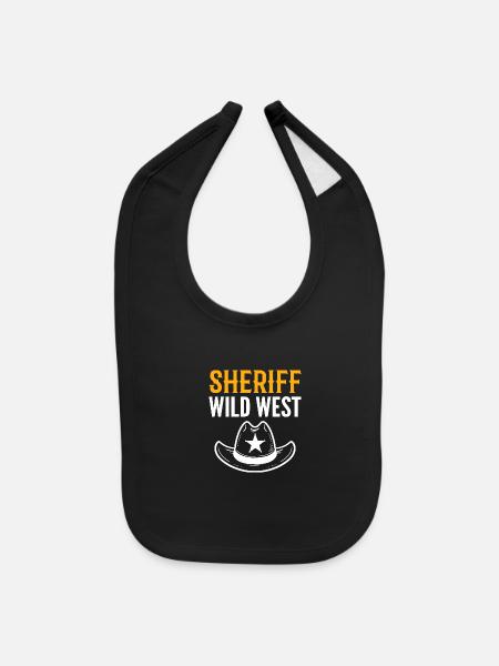 Sheriff Wild West Patrolman Gift - Baby Bib - black - Front