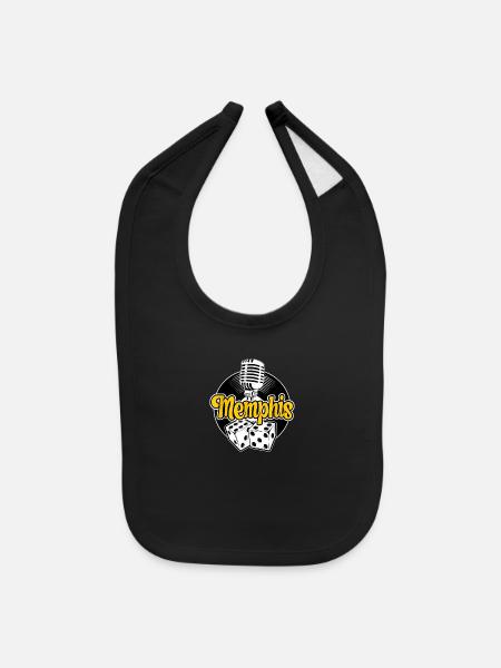 Rockabilly Clothes Memphis Tennessee Microphone - Baby Bib - black - Front